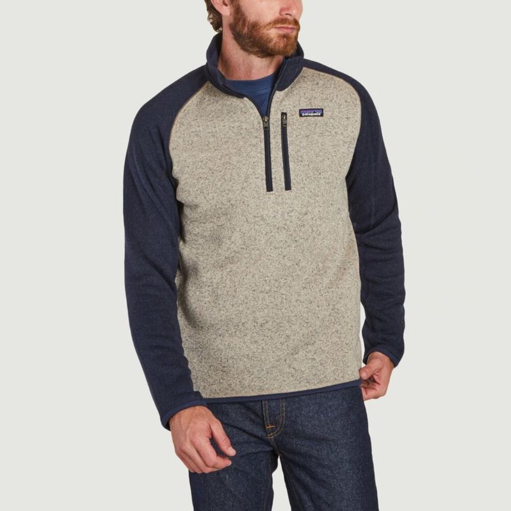 Patagonia Mens Better Sweater 1/4 Zip Oar Tan Size Small
